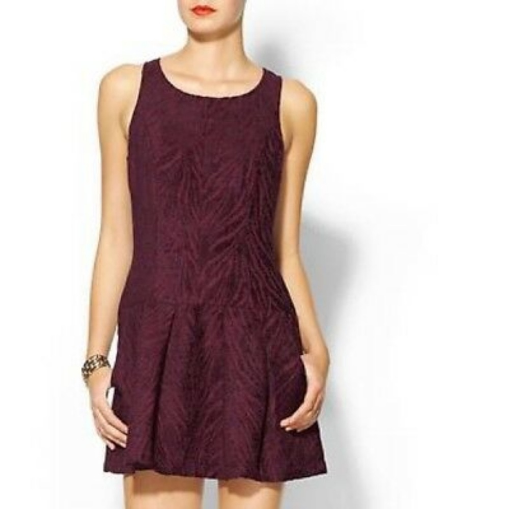 Free People chenille zebra print peplum dress